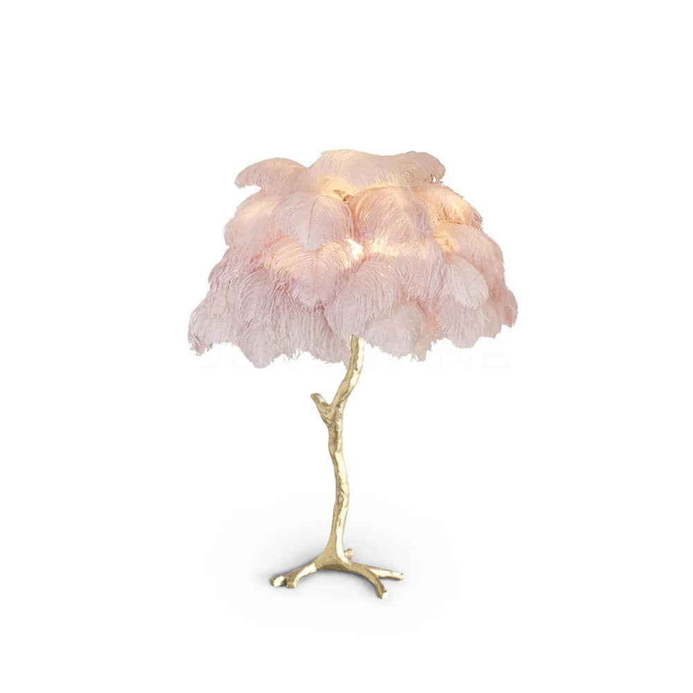 1_a2e702bb-4f93-440e-936b-d399f899e9b8.jpg Ostrich Feather Table Lamp - Image 1