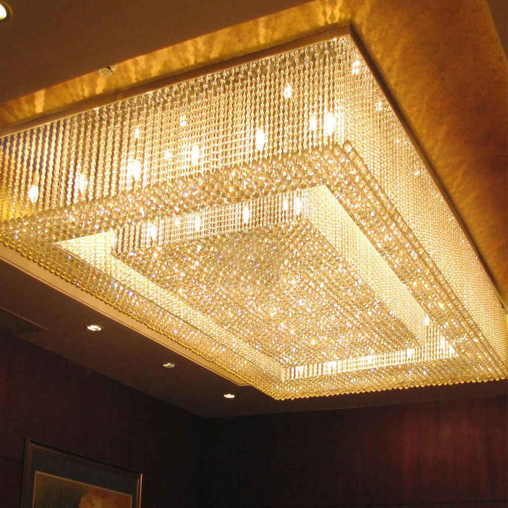 Rectangle ceiling mounted crystal chandelier (2) Rectangle ceiling mounted crystal chandelier (2)
