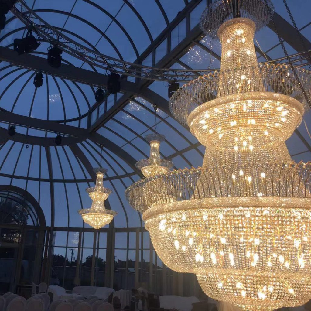 chandelier for wedding decor in Hungary